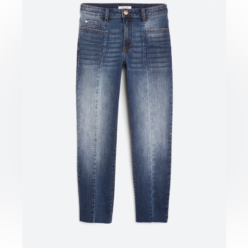 STS Blue Caroline High Rise Straight Leg Raw Hem Princess Seam Jean - size 27 - Picture 3 of 7